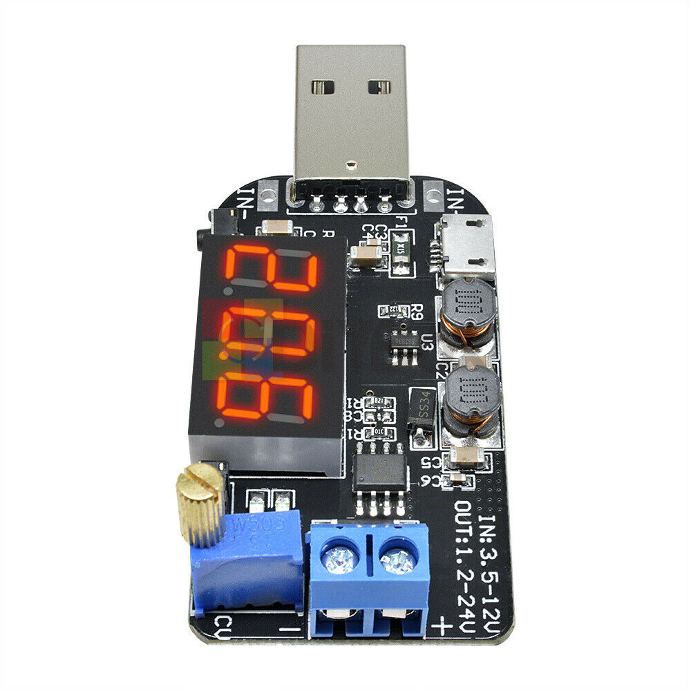 15W USB Adjustable Step Up Down Voltage Power Supply Module 5V to 1V 12V 24V