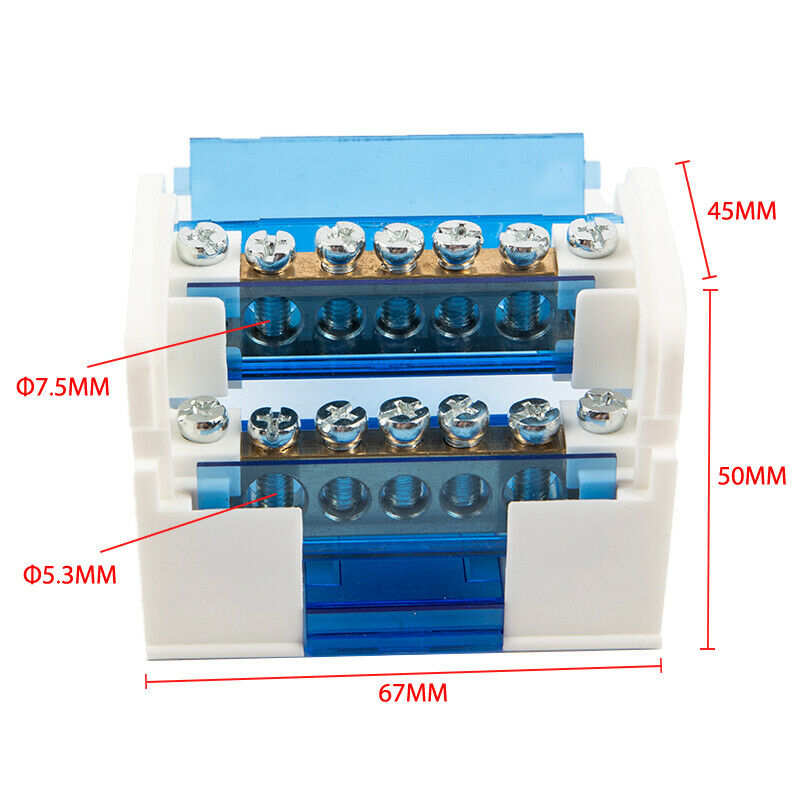 Din Rail Terminal Block WKH207 Power Distribution Box Modular Connection Bl Qx