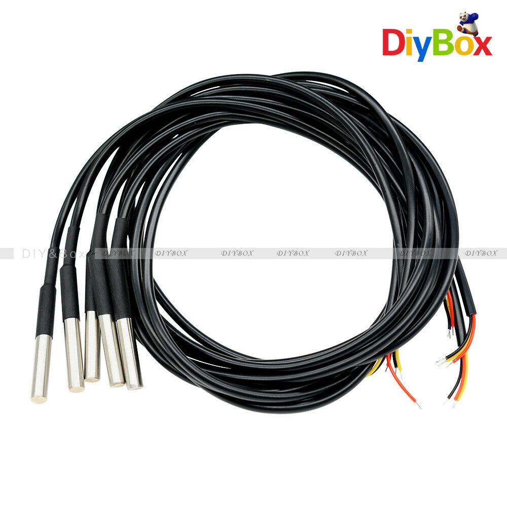 10PCS 1M Waterproof DS18B20 Temperature Thermistor Control Thermal Probe Sensor