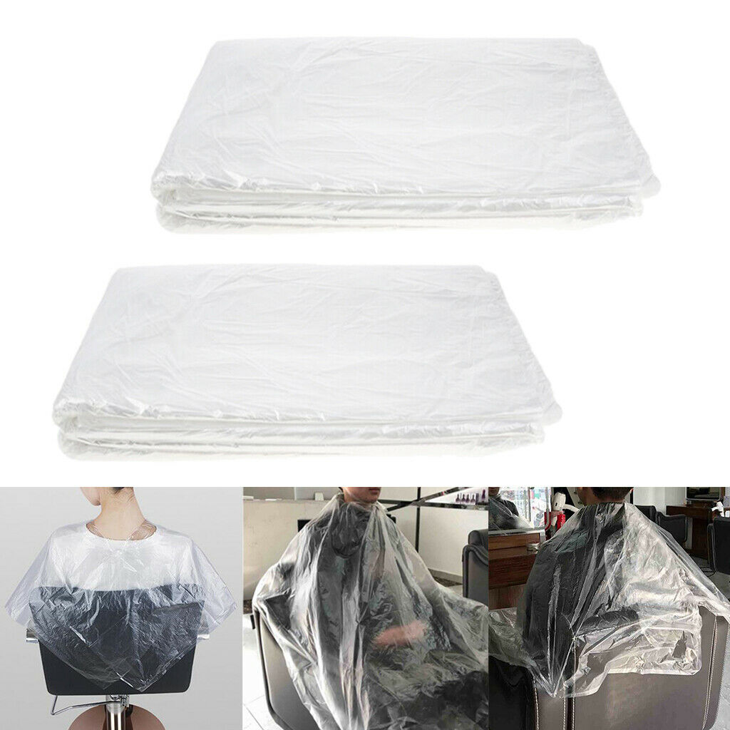 100pcs Disposable Hair Cutting Cape Gowns Salon Hairdresser Barber Capes