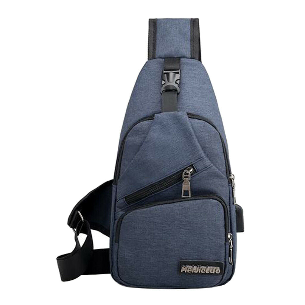 2-pack Male Sling Backpack Sling Bag with USB Charging Port Outdoor Travel