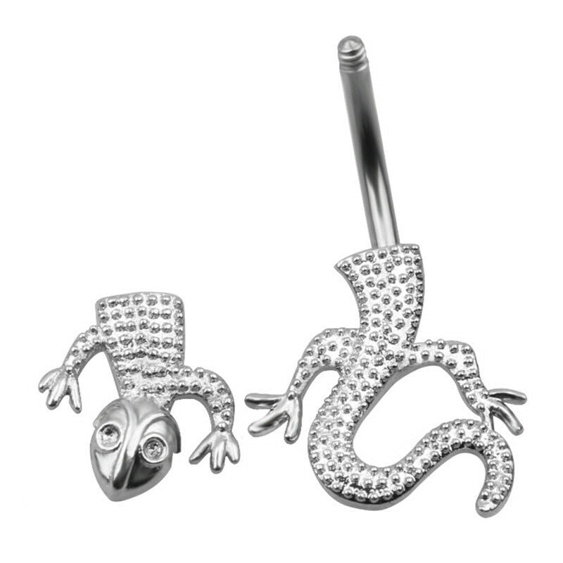 Stainless Steel Lizard Navel Belly Button Ring Bar Women Body Piercing Jew.l8