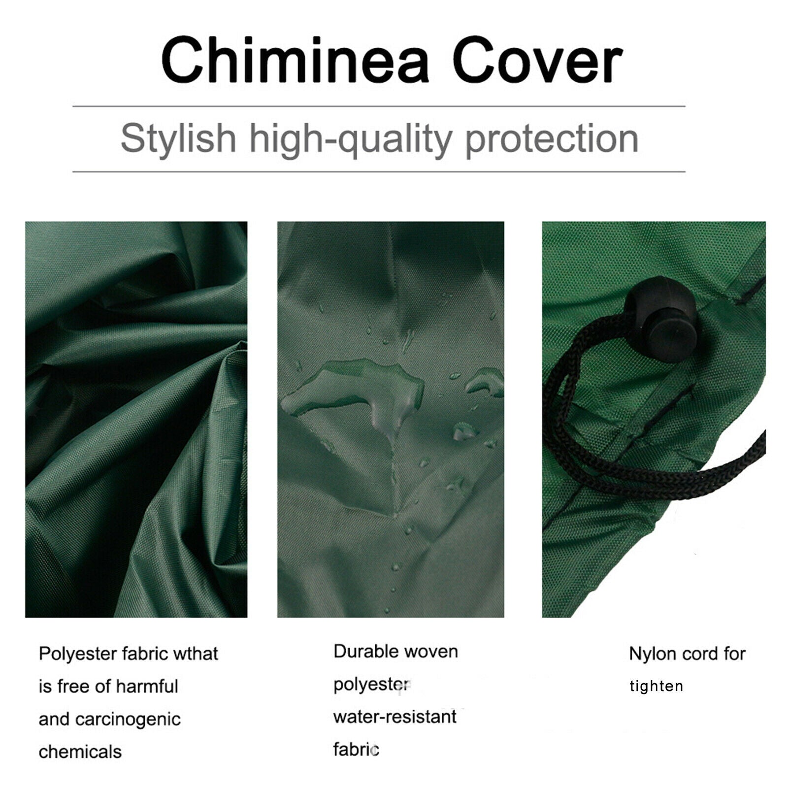 Polyester Chiminea Fire Pit Protective Cover Dust Protection BBQ - Green