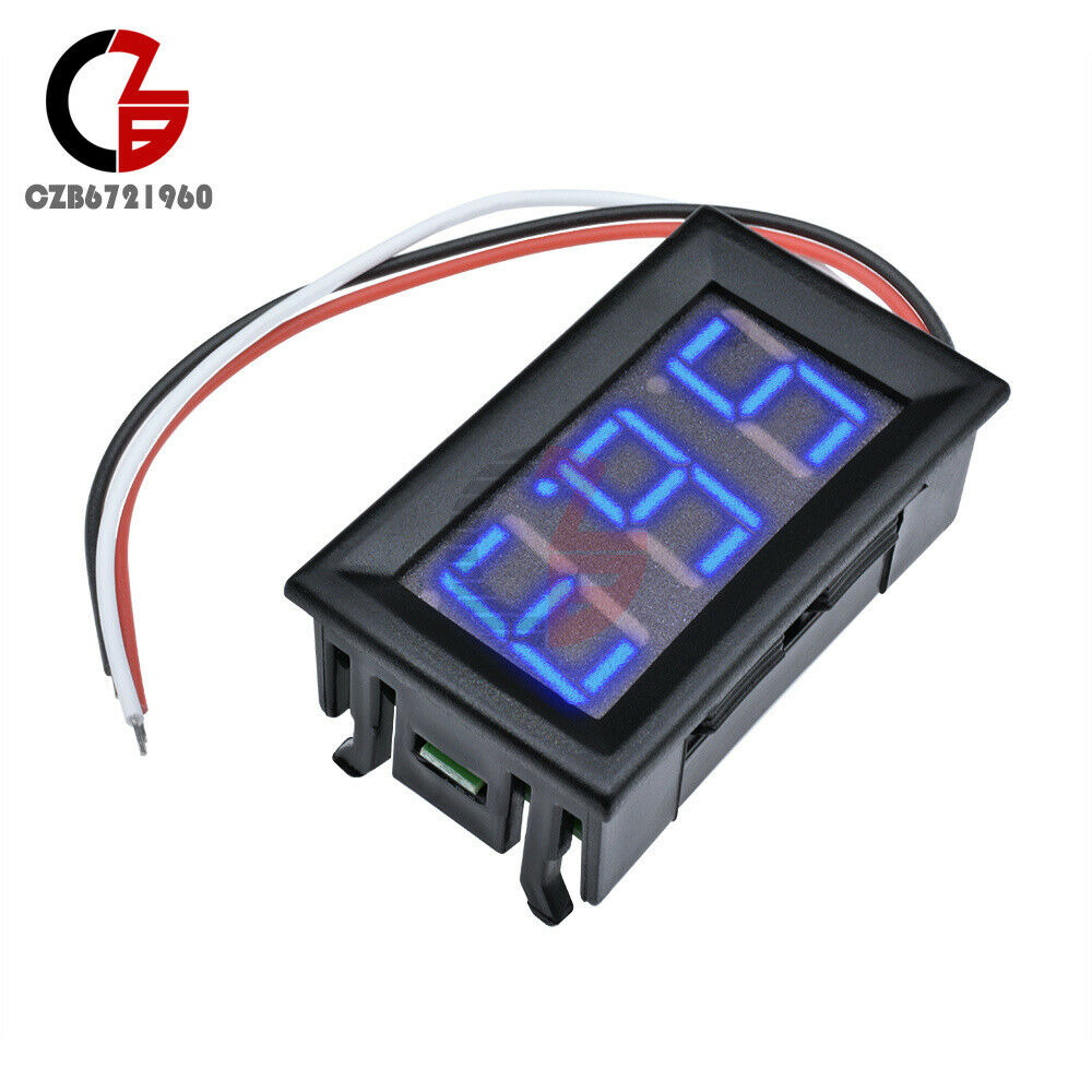 Blue LED Display DC 0V to 99.9V Panel Meter Three Wires Mini Digital Voltmeter