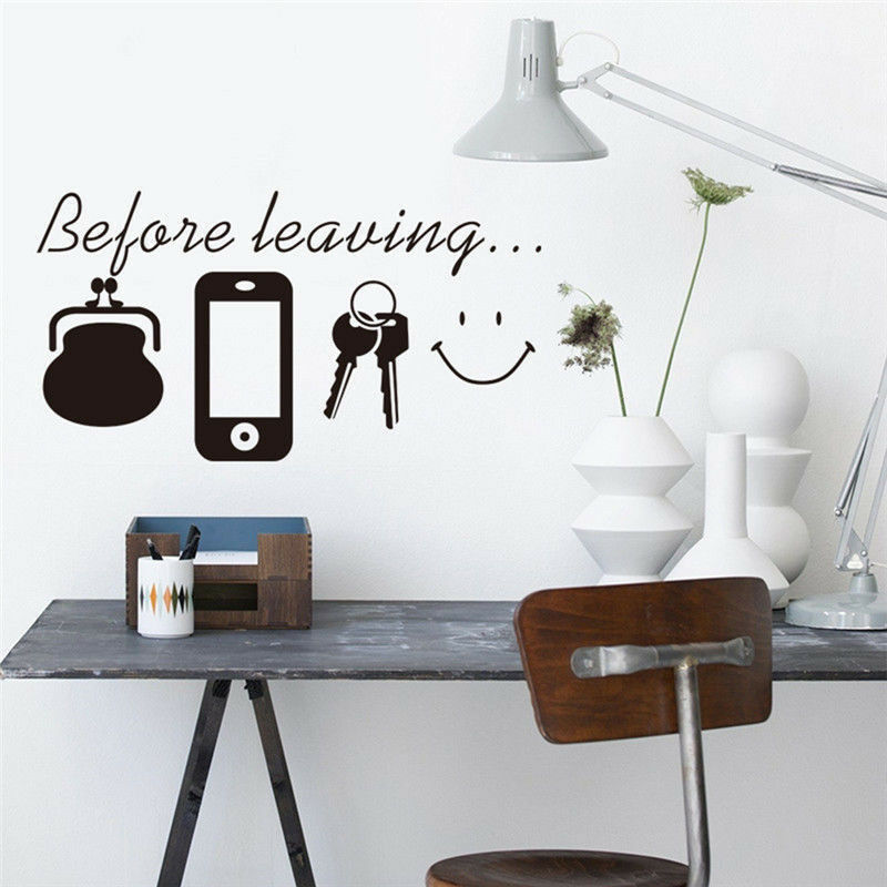 " Before Leaving " Warning Wall Stickers Home Wall Art Stickers Room Door Decor