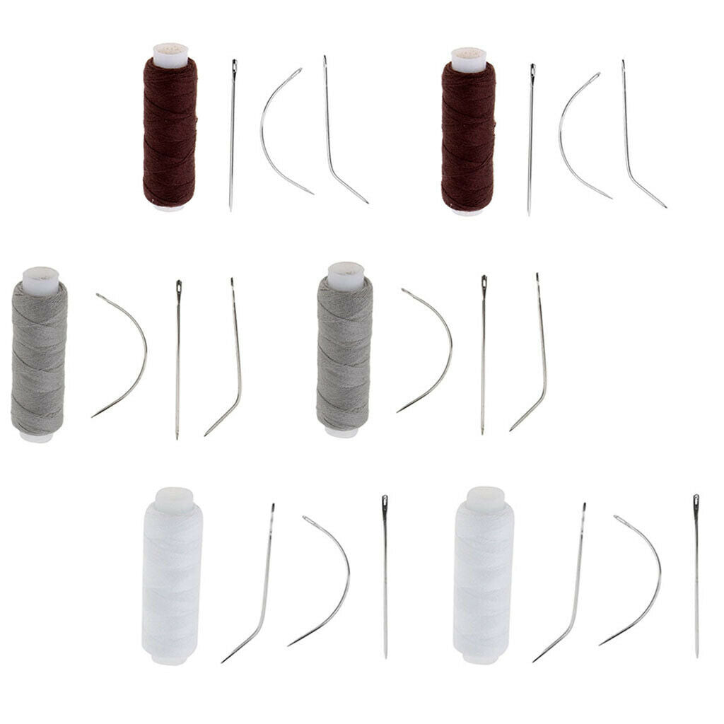 6pcs Professional Weaving Thread and 3 Types 18 Pieces Needles For Weft Hair