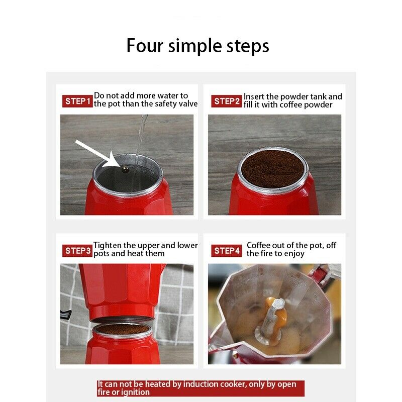 Coffee Maker Pot Aluminum Mocha Espresso Percolator Pot Coffee Kettle StovetU8K7
