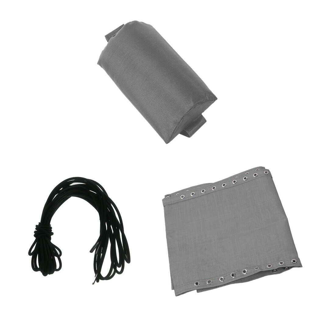 Cloth Headrest Pillow & Elastic Rope Kit for Beach Folding Chair Black/Gray