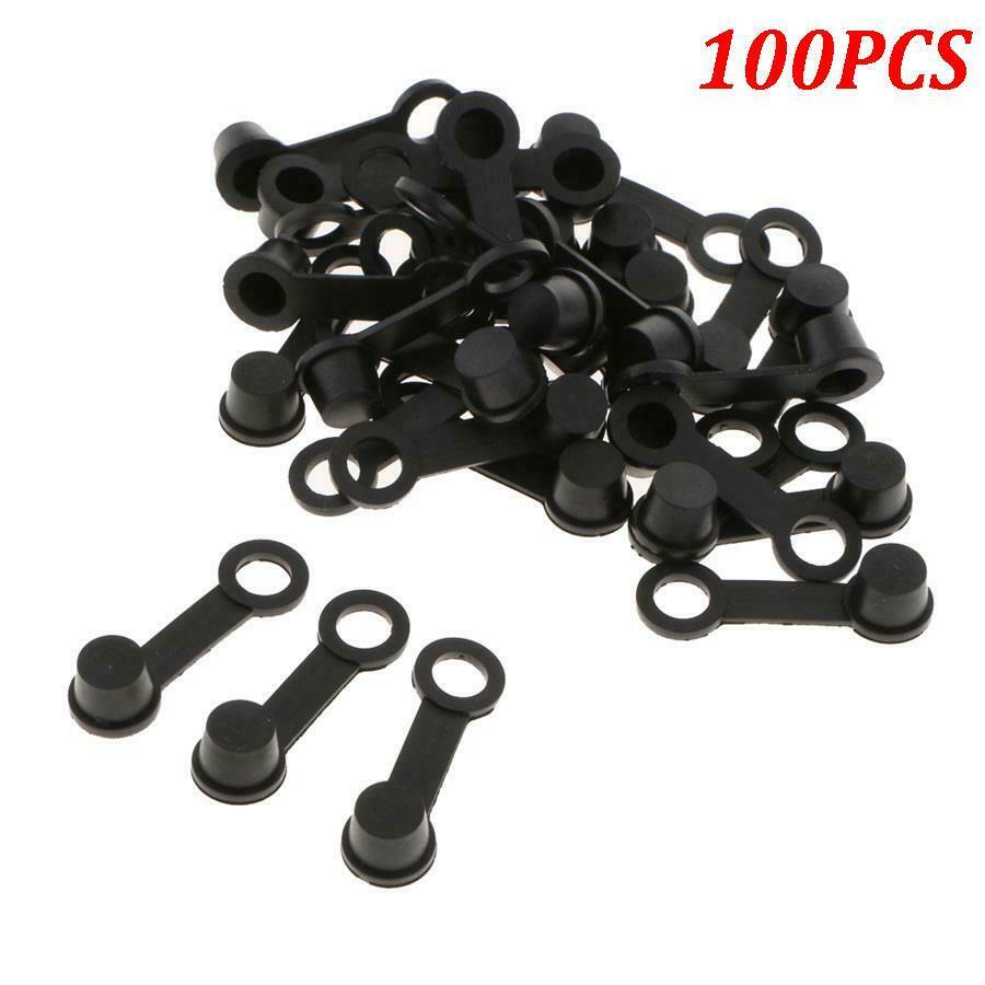 100Pcs Brake Bleeder Screw Caps Grease Zerk Fitting Cap Rubber Dust Cover 6mm