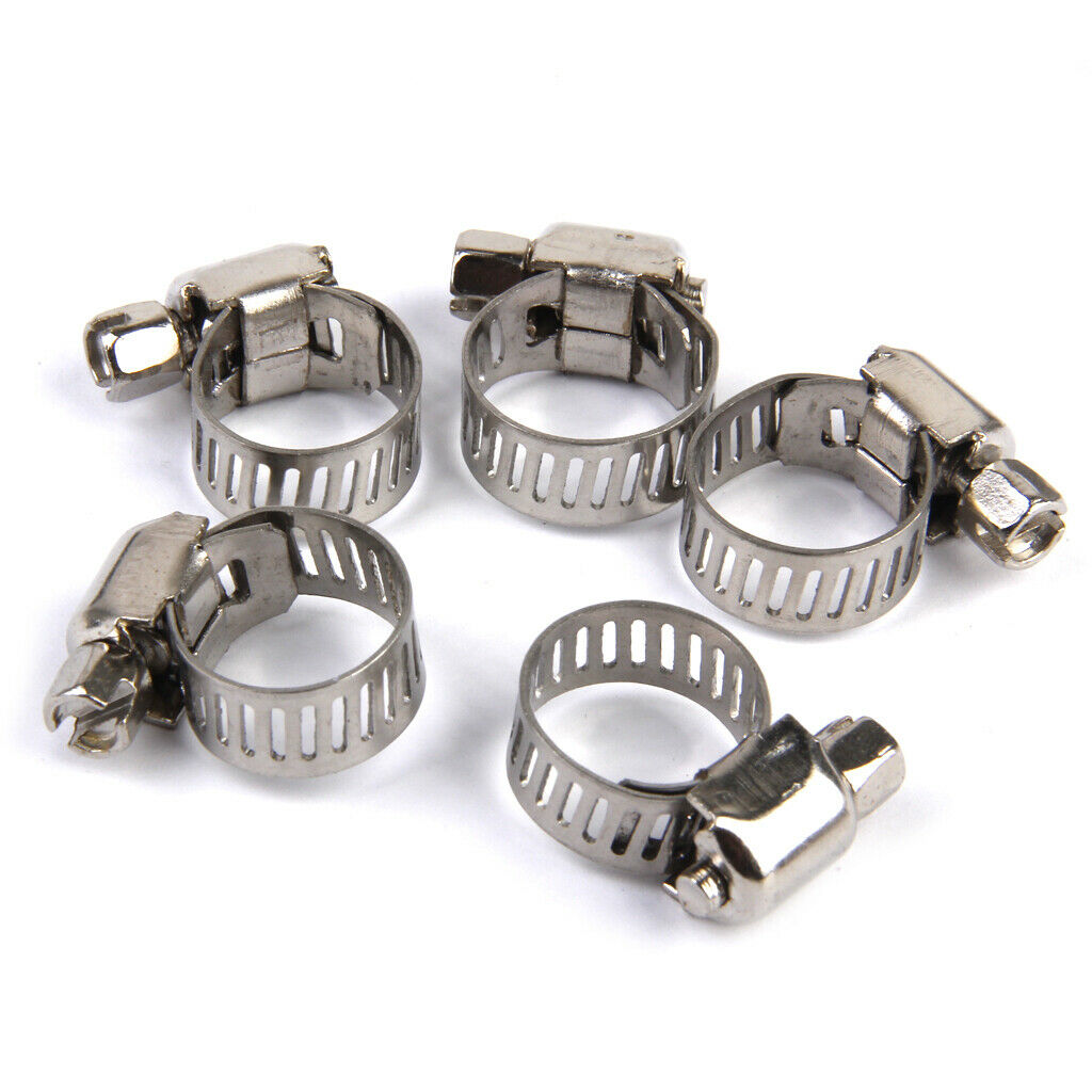 10pcs Adjustable Fuel Gasoline Pipe Hose Clamps Stainless Spring Clamp 8 12mm