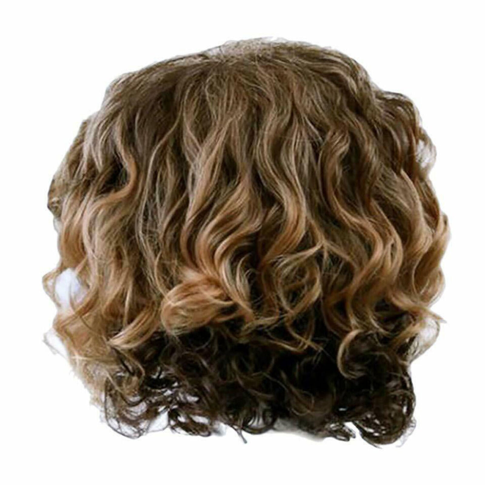 Men Long Curly Wave Blonde Wig Synthetic Hair Heat Resistant Male Fashion Style