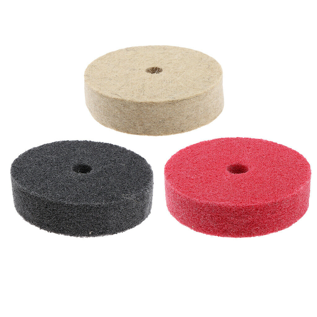 3Pcs 3'' Nylon Fiber Polishing Wheel Grinding Wheel for Bench Grinder