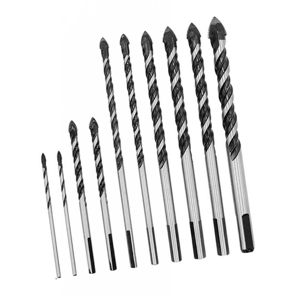 pack of 10pcs Multifunctional Twist Spiral Bits for Ceramic Marble Tile