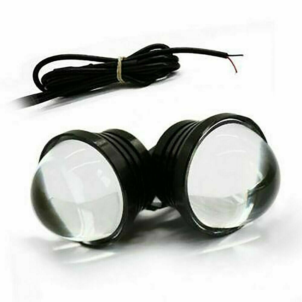Amber Eagle Eye Lamps LED DRL Fog Daytime Running Car Light Tail Backup 12V 2pcs