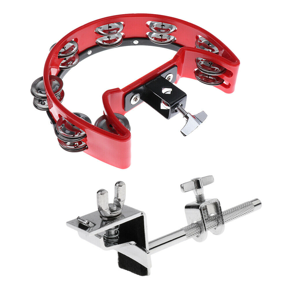 Rattle Tambourine Handbell Shaker with Drum Holder for Precussion Parts