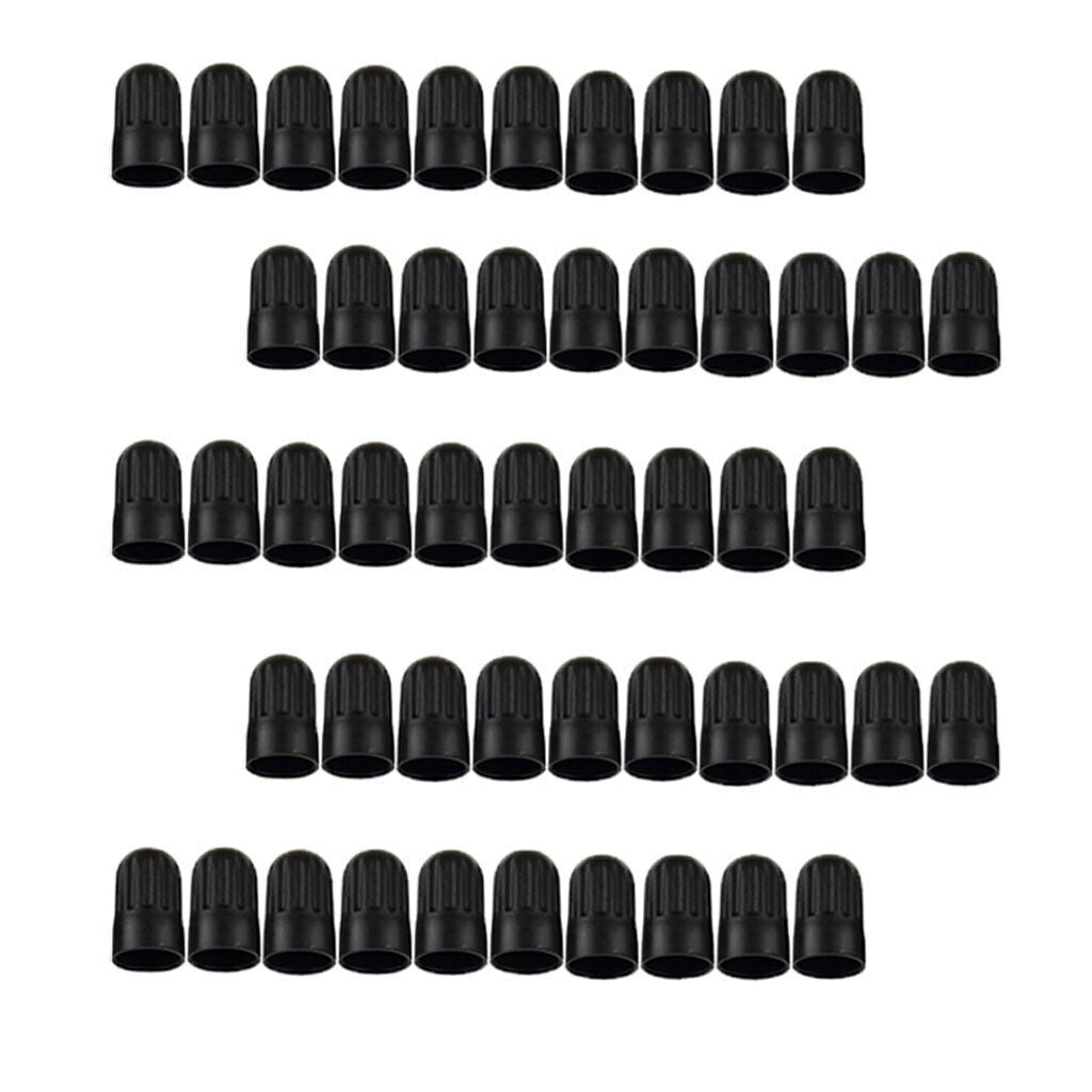 50X Auto Car Truck Wheel Tire Valve Stem Anti Dust Caps Covers Black