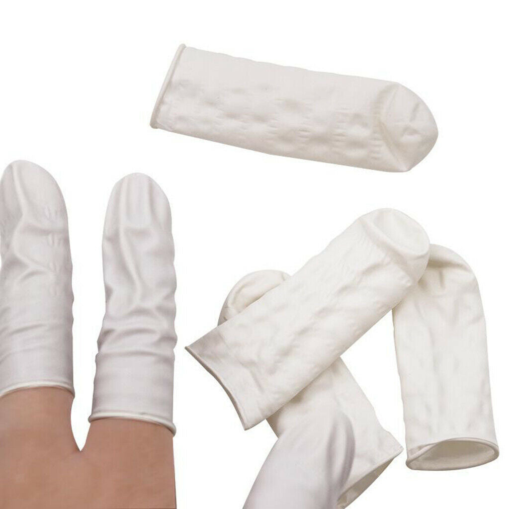 800pcs Finger Cots Disposable Latex Fingertips Covers Powder Free White