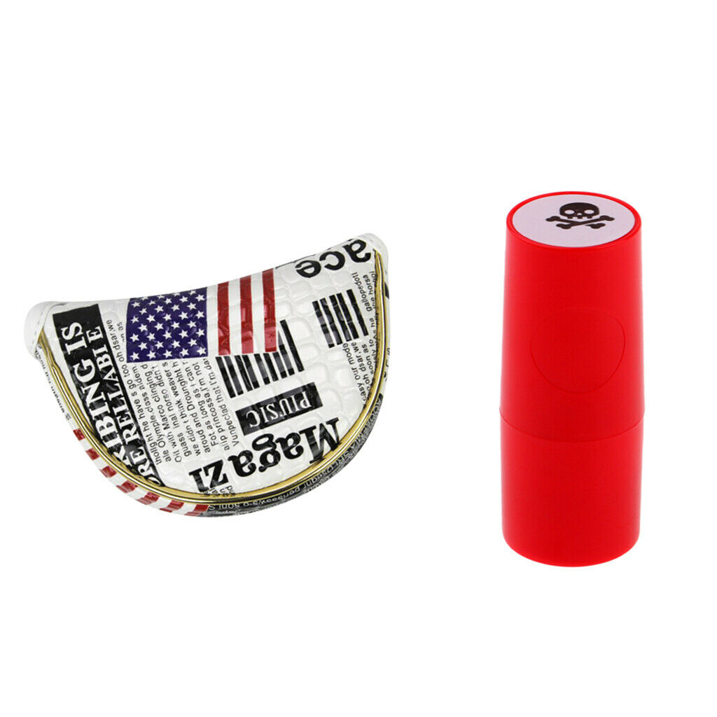 Golf Mallet Putter Cover Headcover Protector W/  Closure Ball Stamp