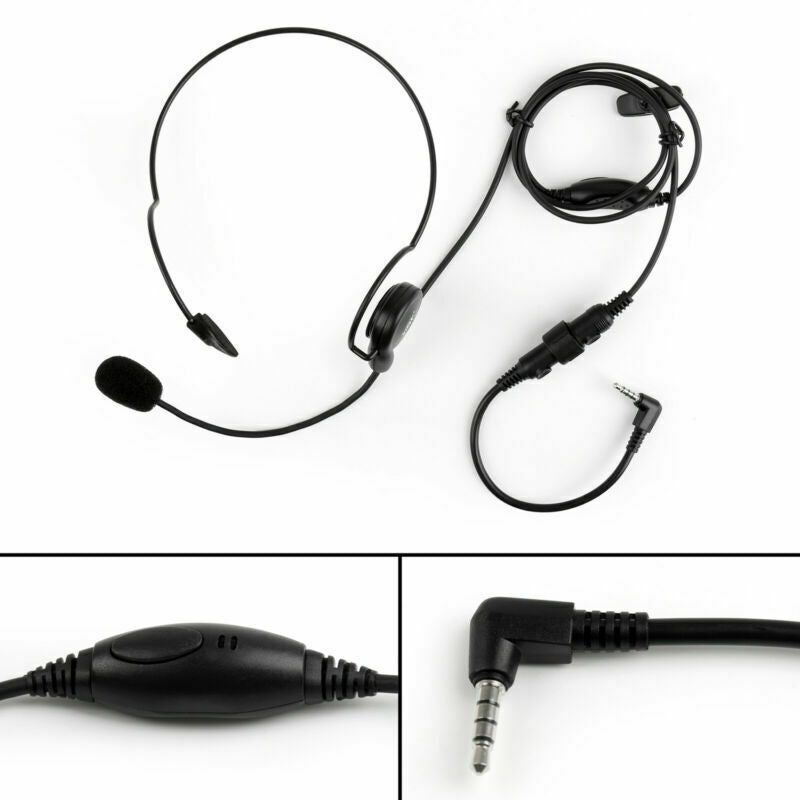 1X 3.5mm Single Ear PTT Behind the Head Headset For Yaesu VX1R VX168 Radio  AT2