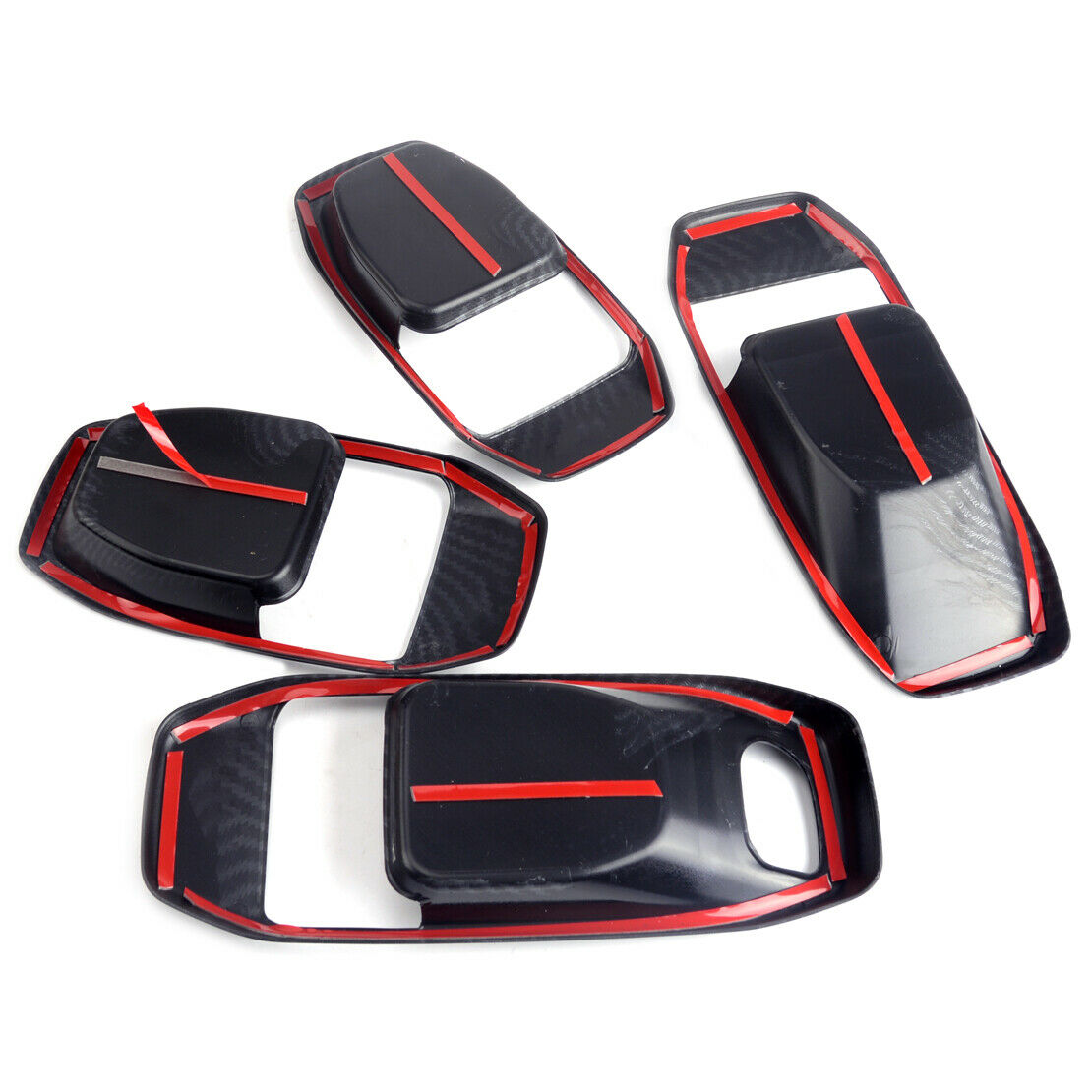 4pc/set Carbon Fiber Style Inner Door Bowl Cover Trim Fit for Jeep Wrangler as