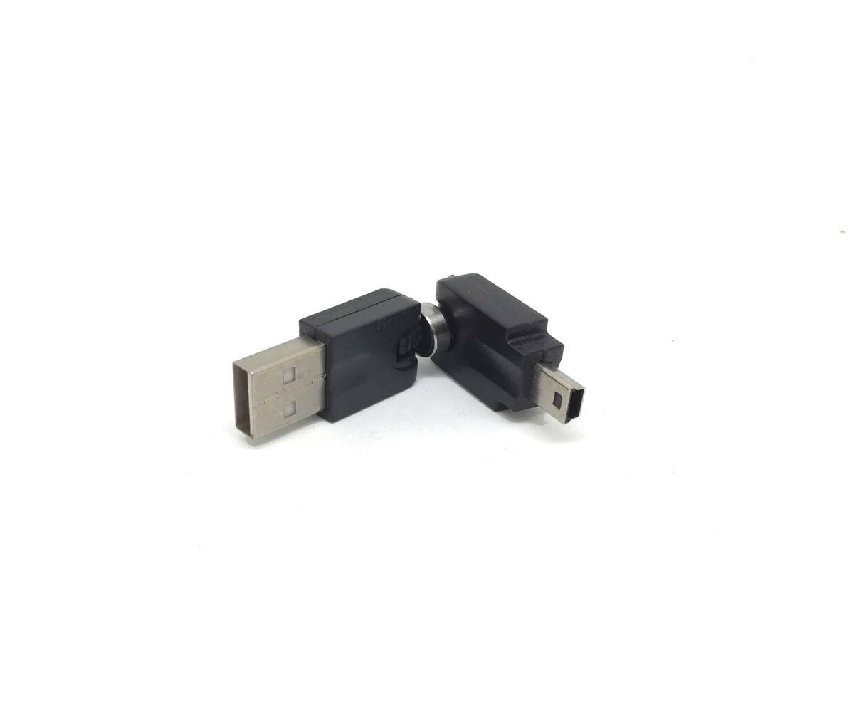 10pcs USB 2.0 Type-A Male To Mini 5 Pin Male 360° Rotation Extension Adapter