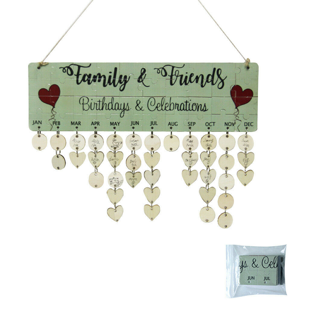 Special Date Reminder Wooden Plaque FAMILY FRIEND Calendar Sign