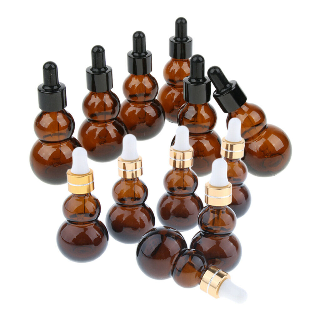 Pack 12 Glass Dropper Bottles Sample Vials w/ Eye Dropper for Essential Oils