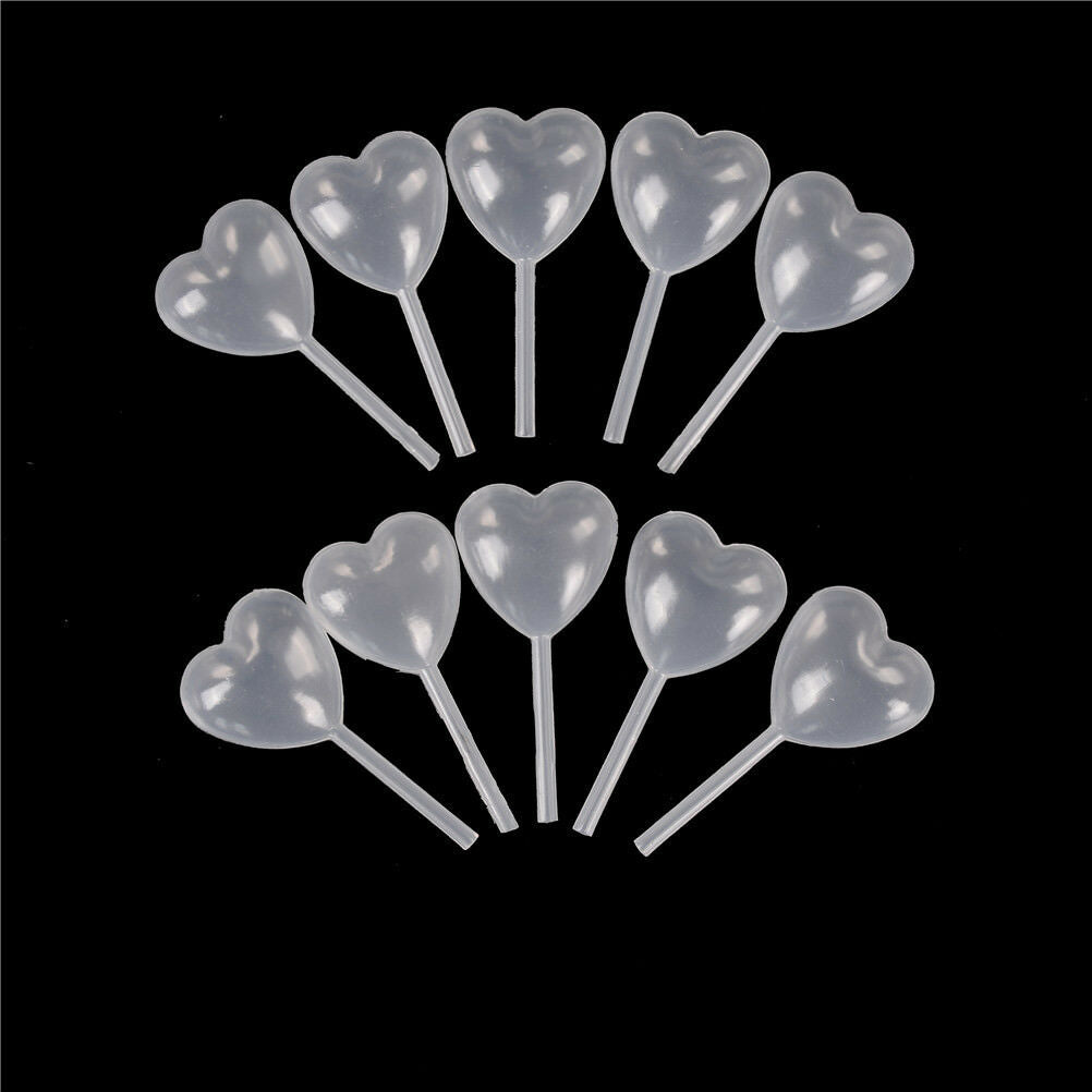 50pcs New Heart Shaped Squeeze Transfer Oils Liquid Pipettes Eye Dropper 4ML  Qx
