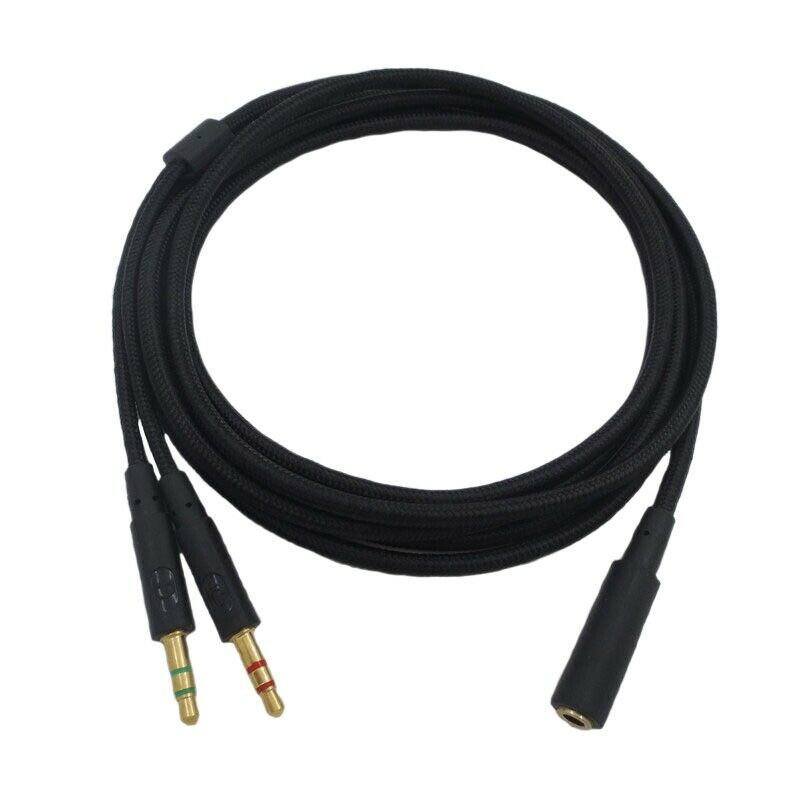 3.5mm Universal 2 in 1 Gaming Headset Audio- Extend Cable for HyperX Cloud  U7T7