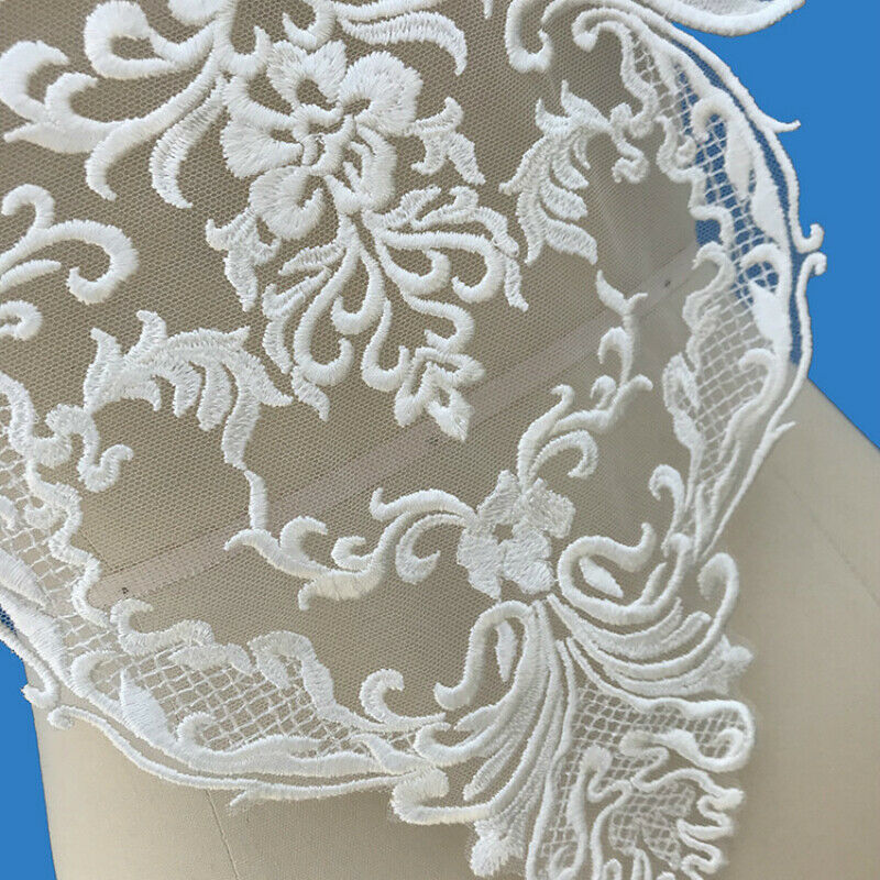 Large Applique Lace Flower Embroidery Patch Motif Trimming Wedding Dress DIY