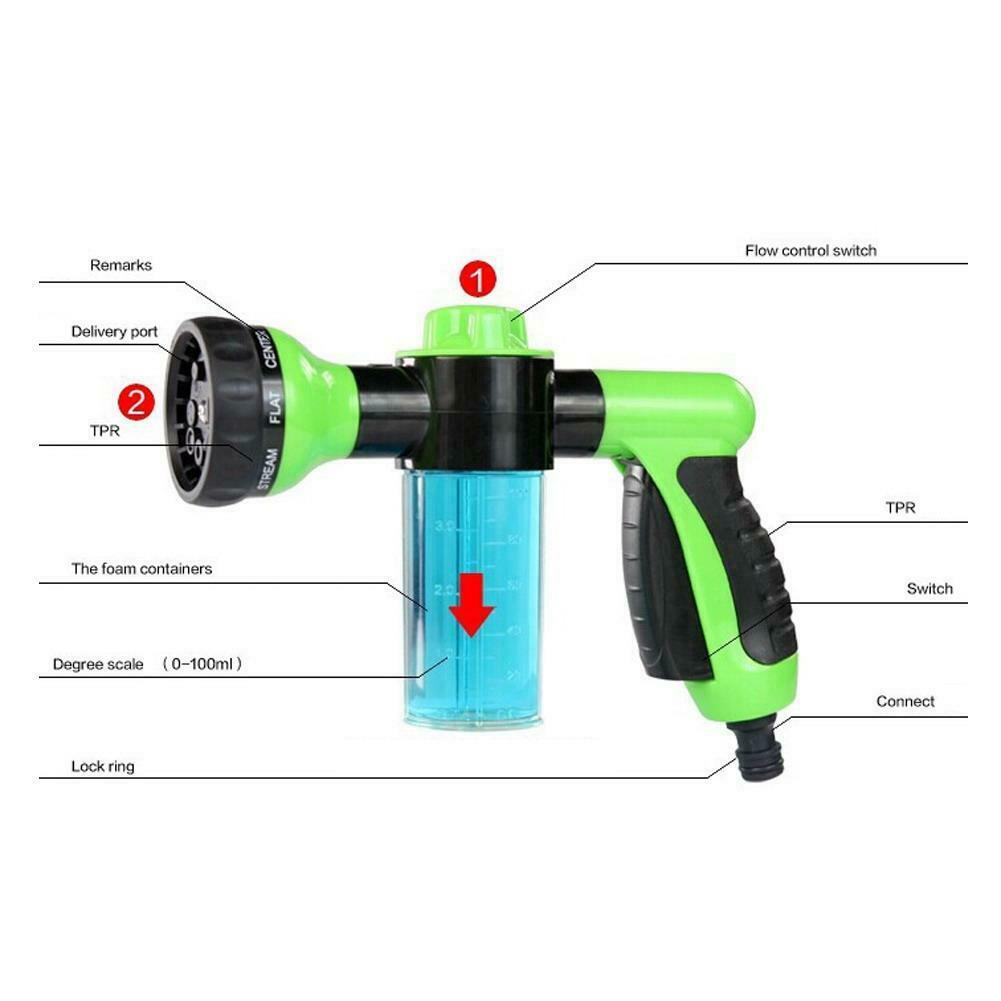 Multifunction Portable Auto Car Foam Water Gun Car Washer Water Gun @