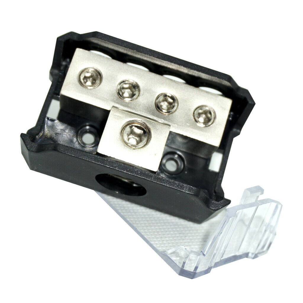 4-Way 0GA to 4GA Power/Ground Wire Distribution Block for Audio Amp Systems