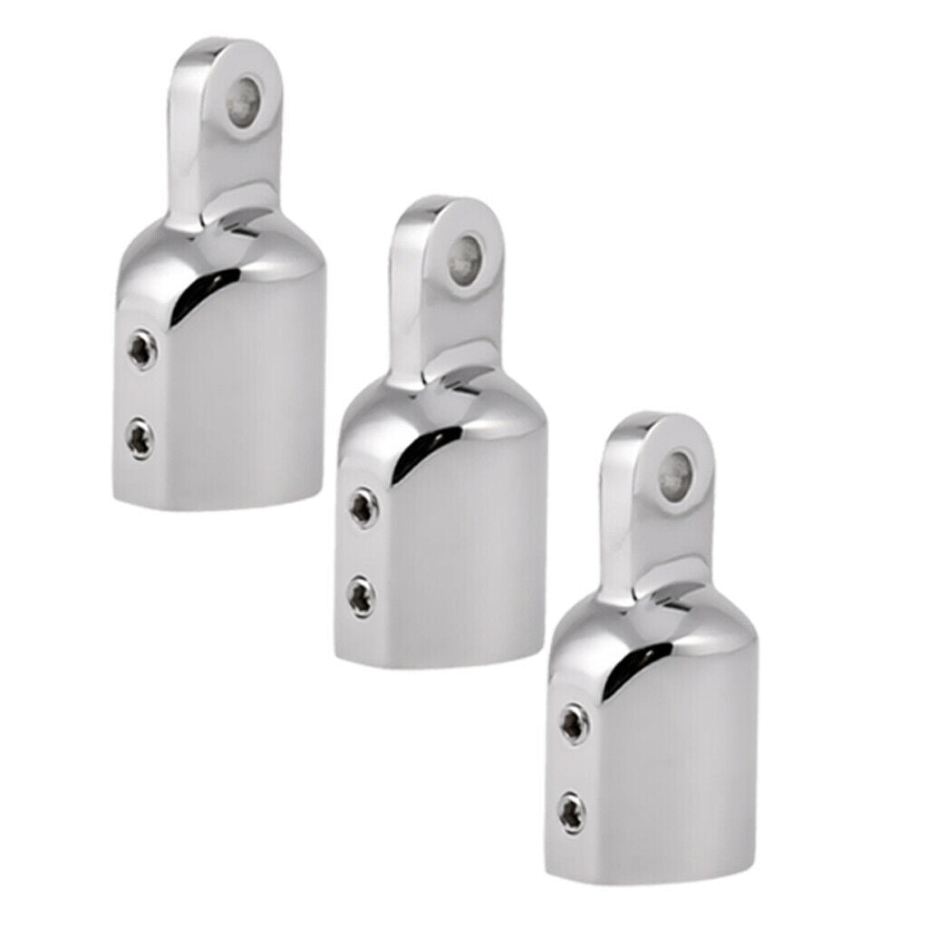 3Pcs Stainless Steel Eye End Cap Bimini Top Fitting Hardware 1" Boat Hardware
