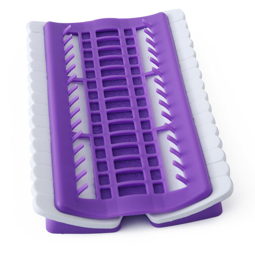 Set of 3, 30 Holes Yarn Floss Thread Organizer Tool PU Needle Holder Purple