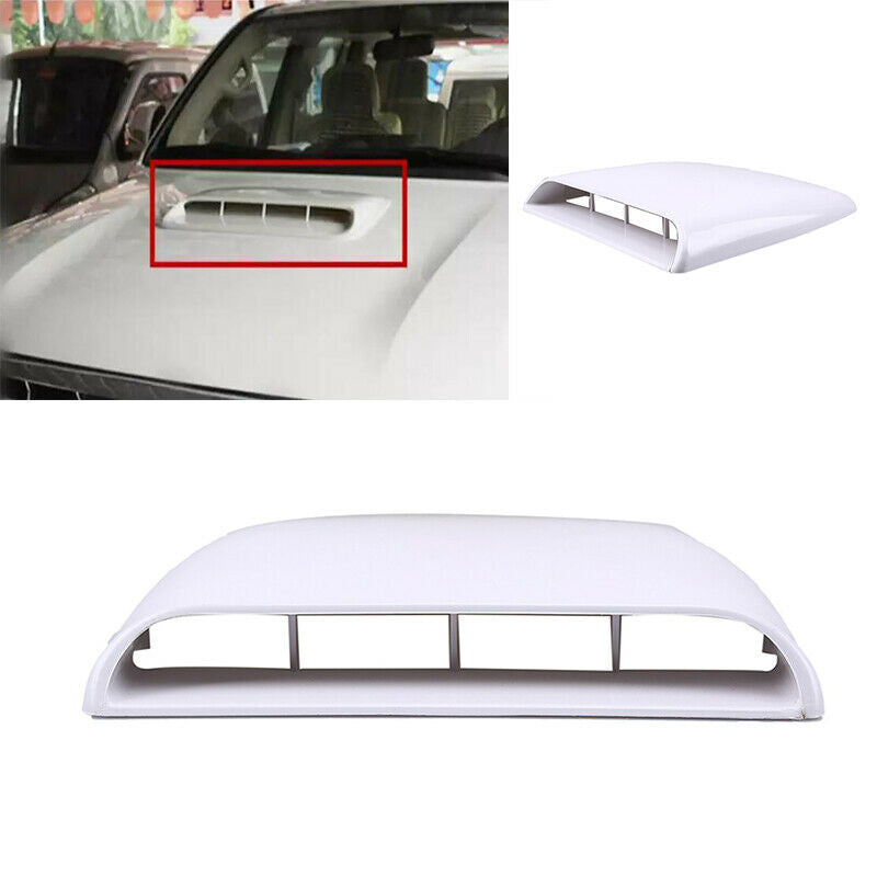 Car Auto Air Flow Intake Hood Scoop Vent Bonnet White Decor Cover Universal