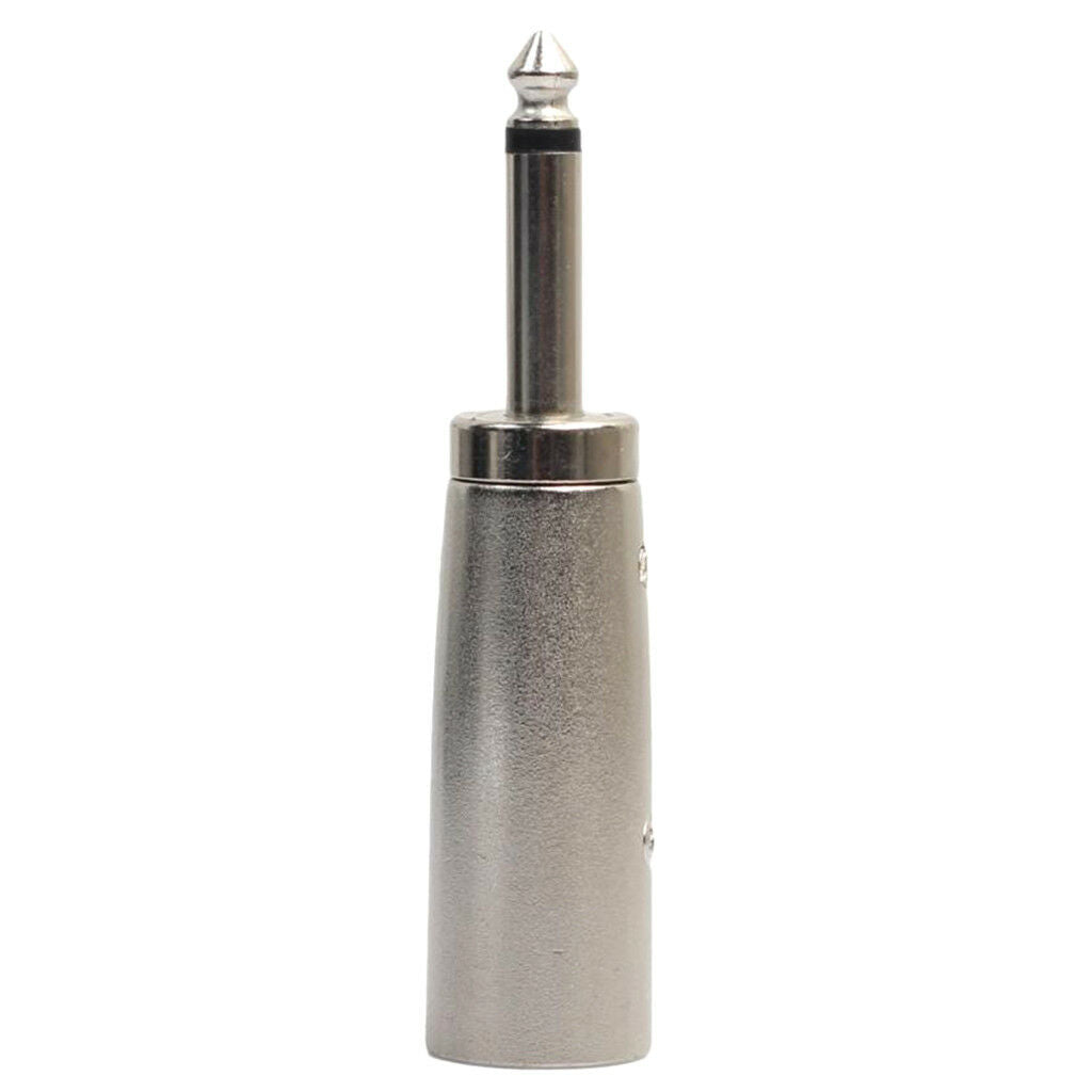 3 Pin XLR Male to 6.35mm 1/4 Inch Male Mono Plug-In Audio MIC Adapter Socket
