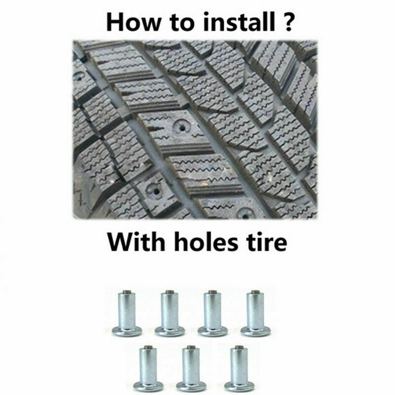 Car Motorcycle Tire Studs Screws Anti-Slip Spikes Snow Flat Chains Winter 100PCS