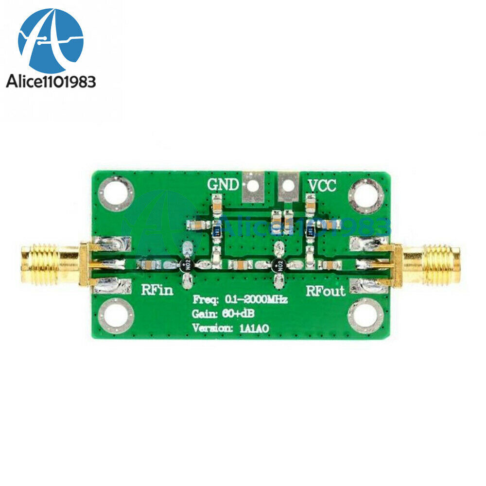 0.1-2000MHz Gain 60dB RF Broadband Amplifier Module LNA Board LNA 0.1~2GHZ