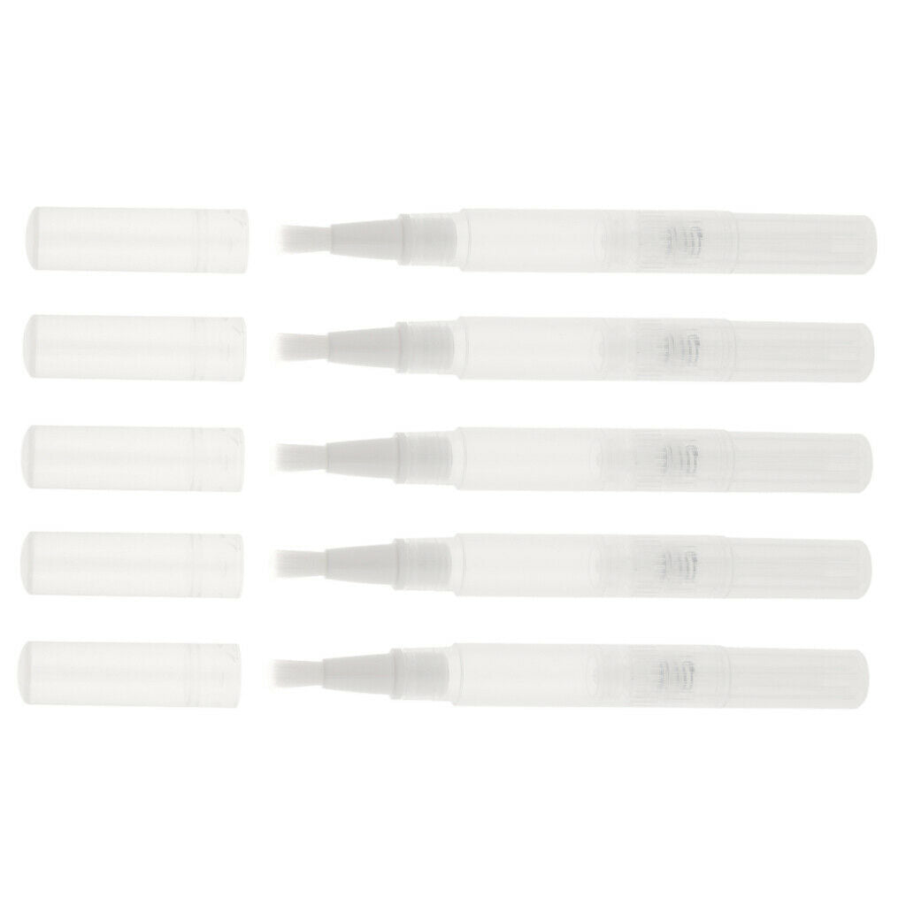 5x 3ml Clear Twist Pen Nail Base Coat Perfume Fragrance Tubes Containers