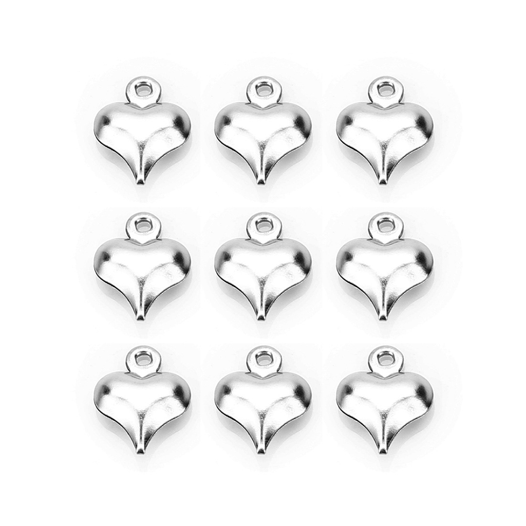 50pcs Love Heart Charms Anklets for Jewelry Making Bracelet Crafting DIY