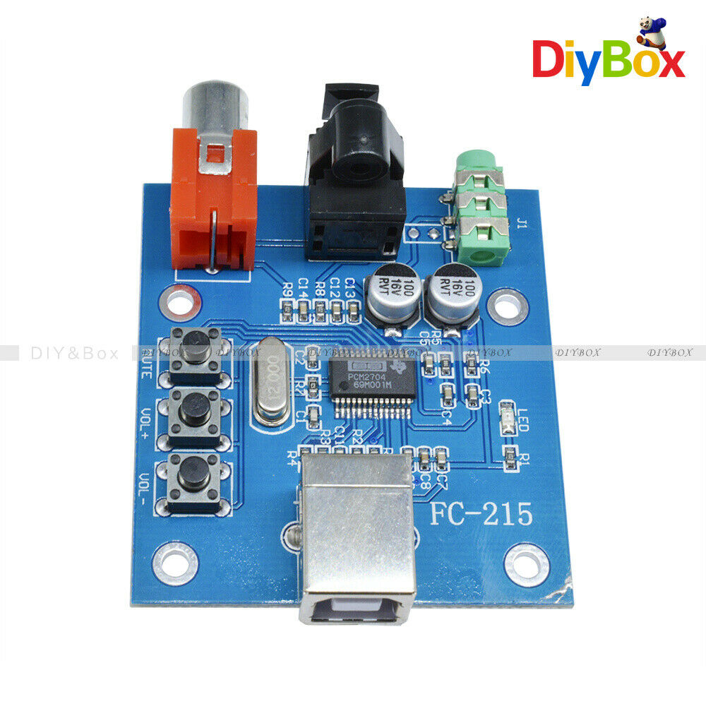 PCM2704 USB DAC to S/PDIF Sound Card Decoder Board 3.5mm Analog Output F/PC