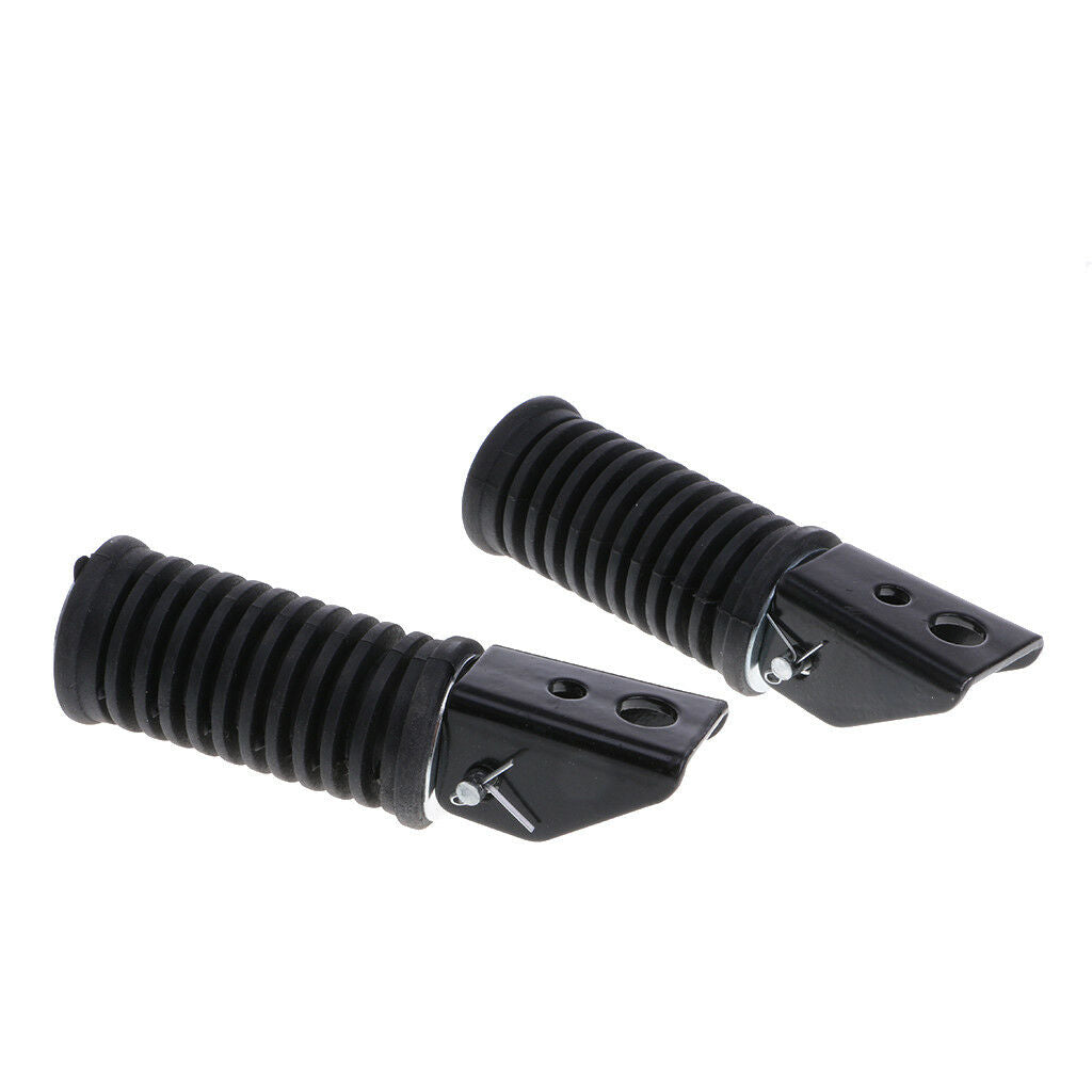 Rubber Foot Rests Footpegs Foot Pegs for Suzuki GS125 GN125 Black
