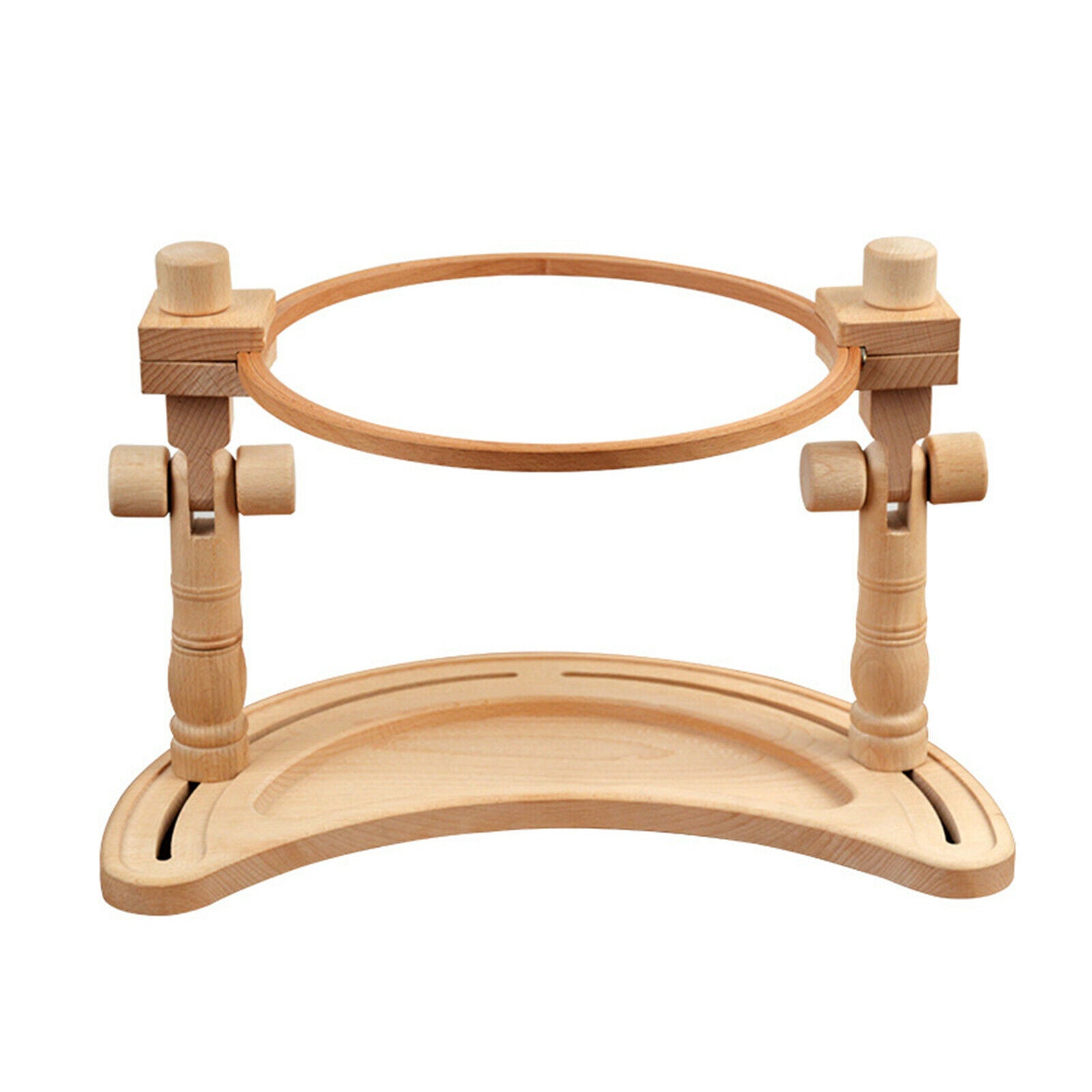 Retro Style Adjustable Solid Wood Needlework Table Stand Embroidery Frame