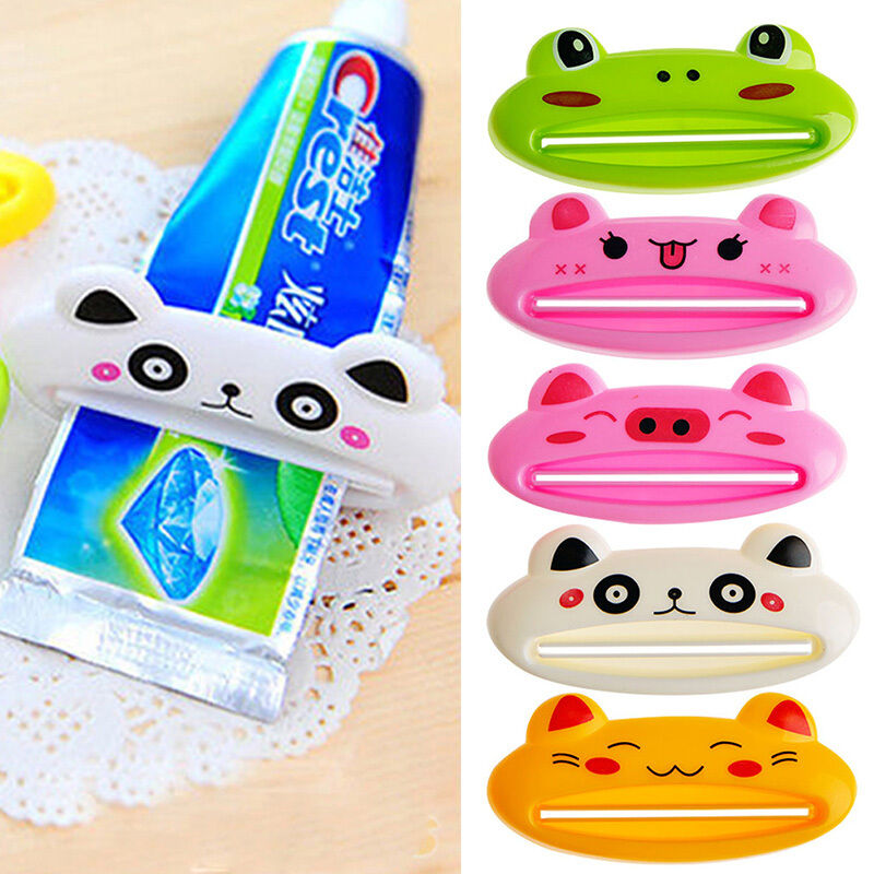 5XTube Squeezer Toothpaste Dispenser,Cartoon Animal Plastic Toothpaste Dispenser