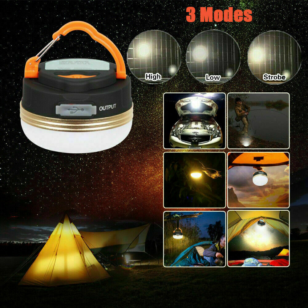 Portable USB Rechargeable LED Camping Lights Lantern Hanging Tent Night Lamp US