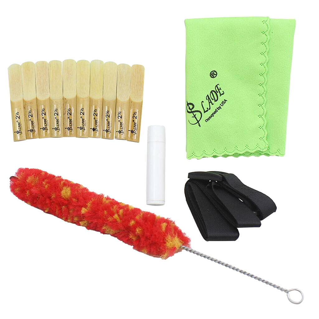 5 in 1 clarinet accessories kit reed + strap + cork grease + cleaning cloth,