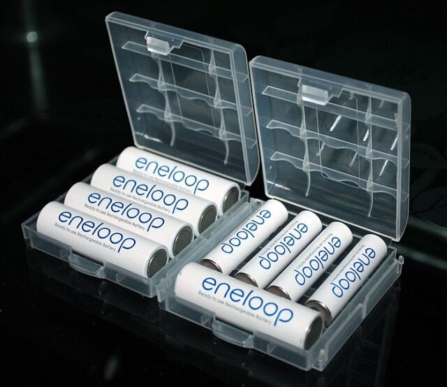2pcs Hard Plastic Case Cover Holder Storage Box For AA AAA 14500 Battery White x