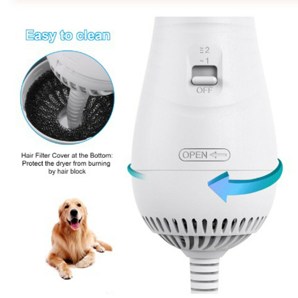 Pets Hair Dryer Blower Dogs Cat Blow Brush Grooming Comb Travel EU Plug