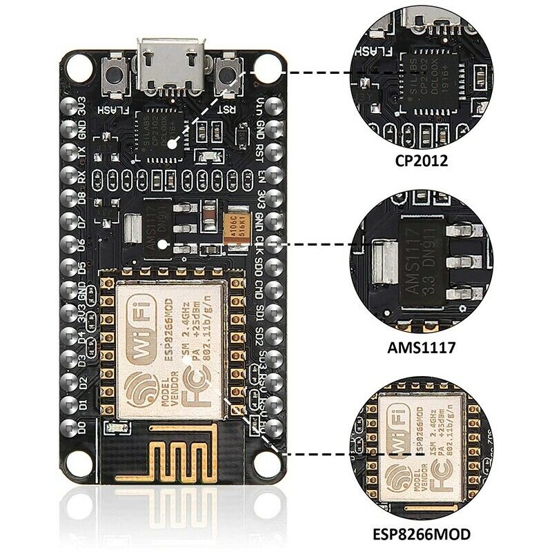 3 Pieces ESP8266 CP2102 ESP-12E Internet WiFi Board Open Source Serial WirelesM6