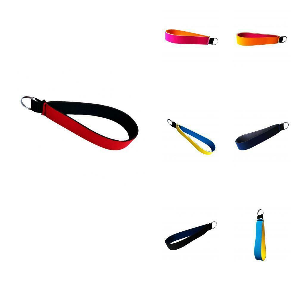 Neoprene Wristlet Keychain Wrist Strap Band Key Holder Split Ring Rose Red